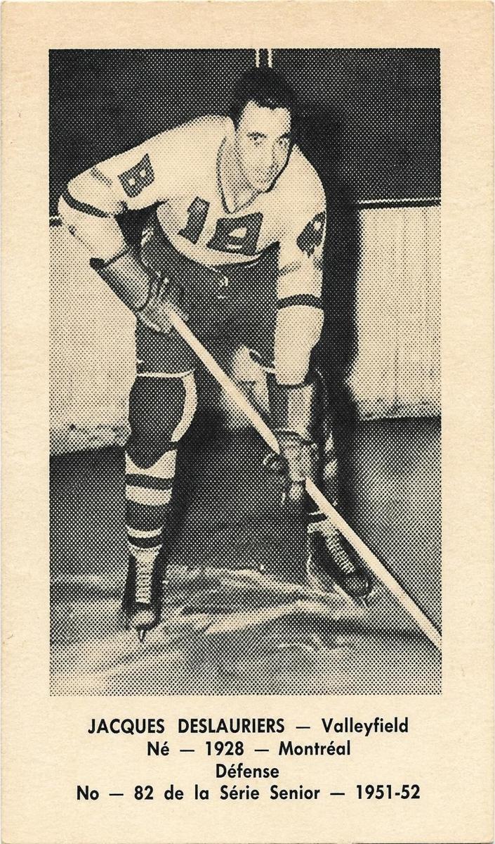 1951 Laval Dairy QSHL Hockey Jacques Deslauriers #82 PSA 8