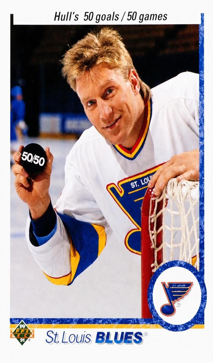 1990 Upper Deck Hockey 50 Goals Brett Hull #546 PSA 7