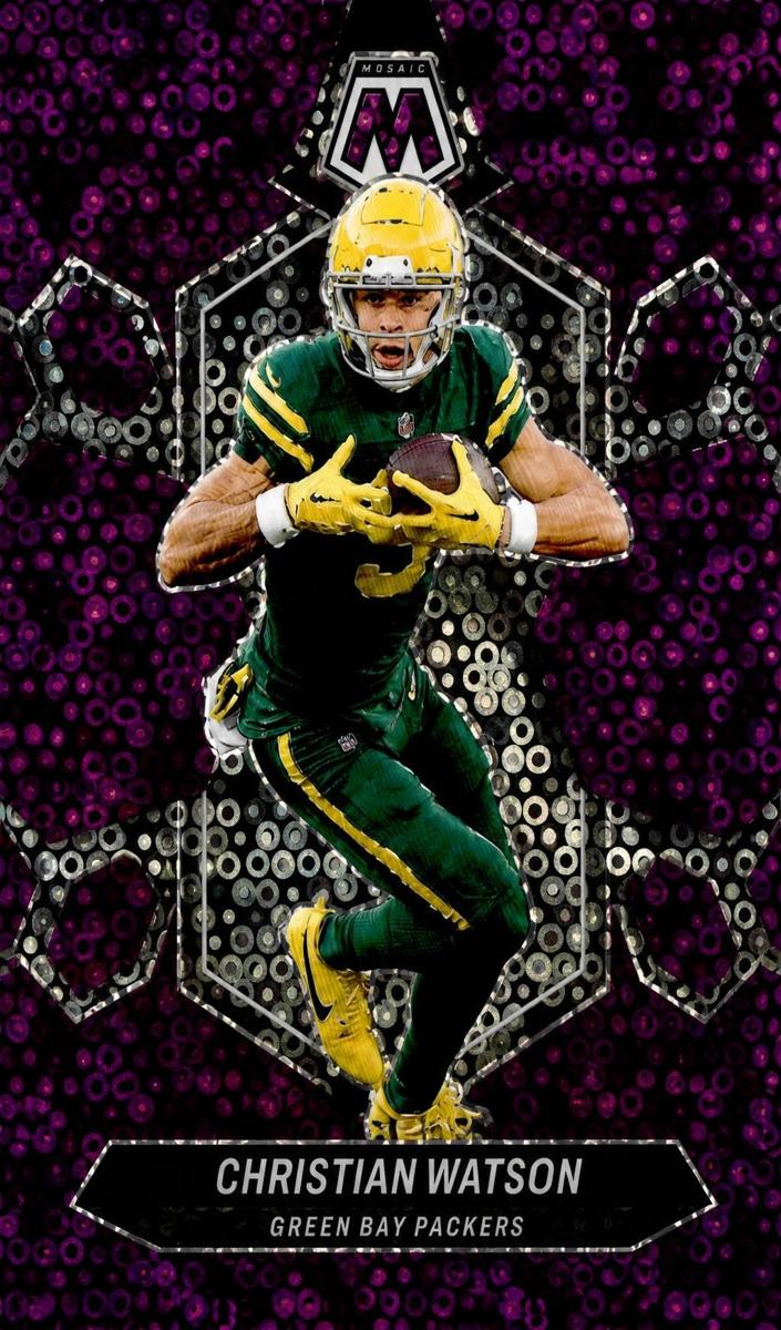 2024 Panini Mosaic Football No Huddle Purple Christian Watson #80