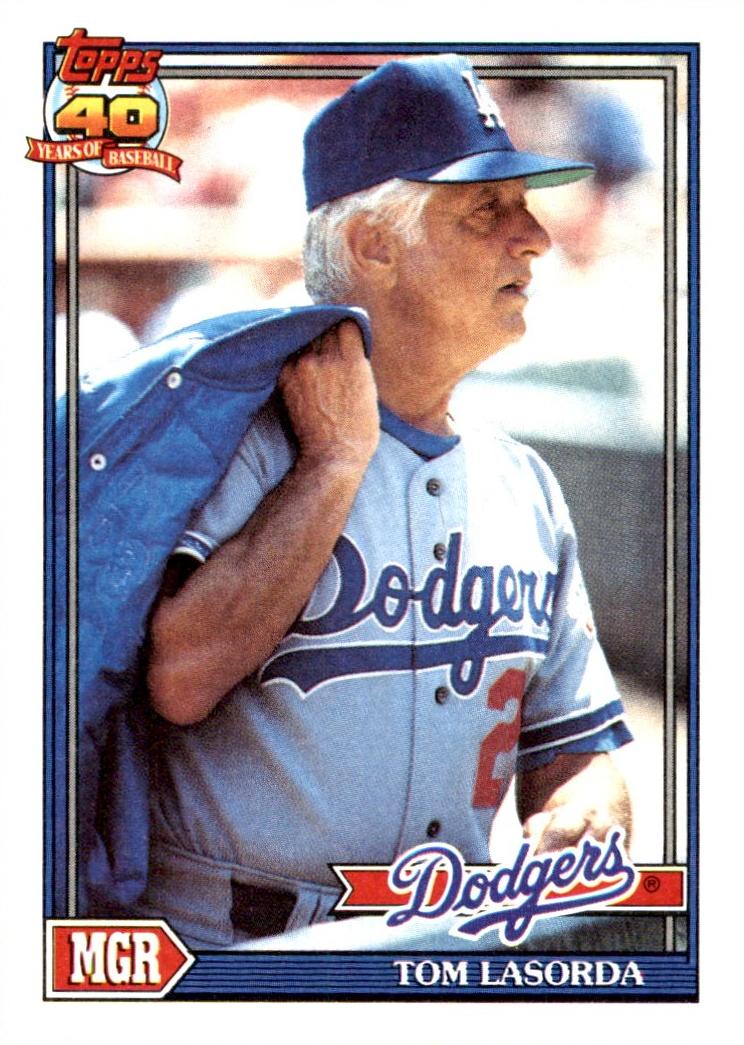 1991 Topps Baseball Tom Lasorda #789