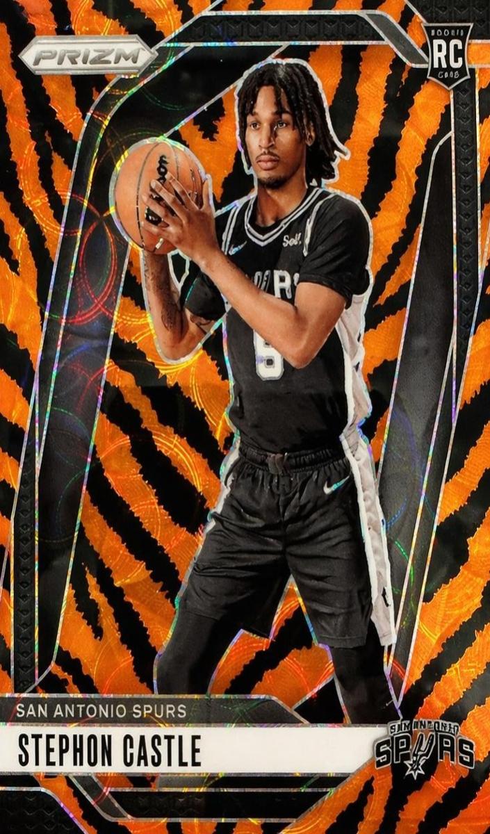 2024 Panini Prizm Basketball Choice Tiger Stripe Stephon Castle #234 PSA 9