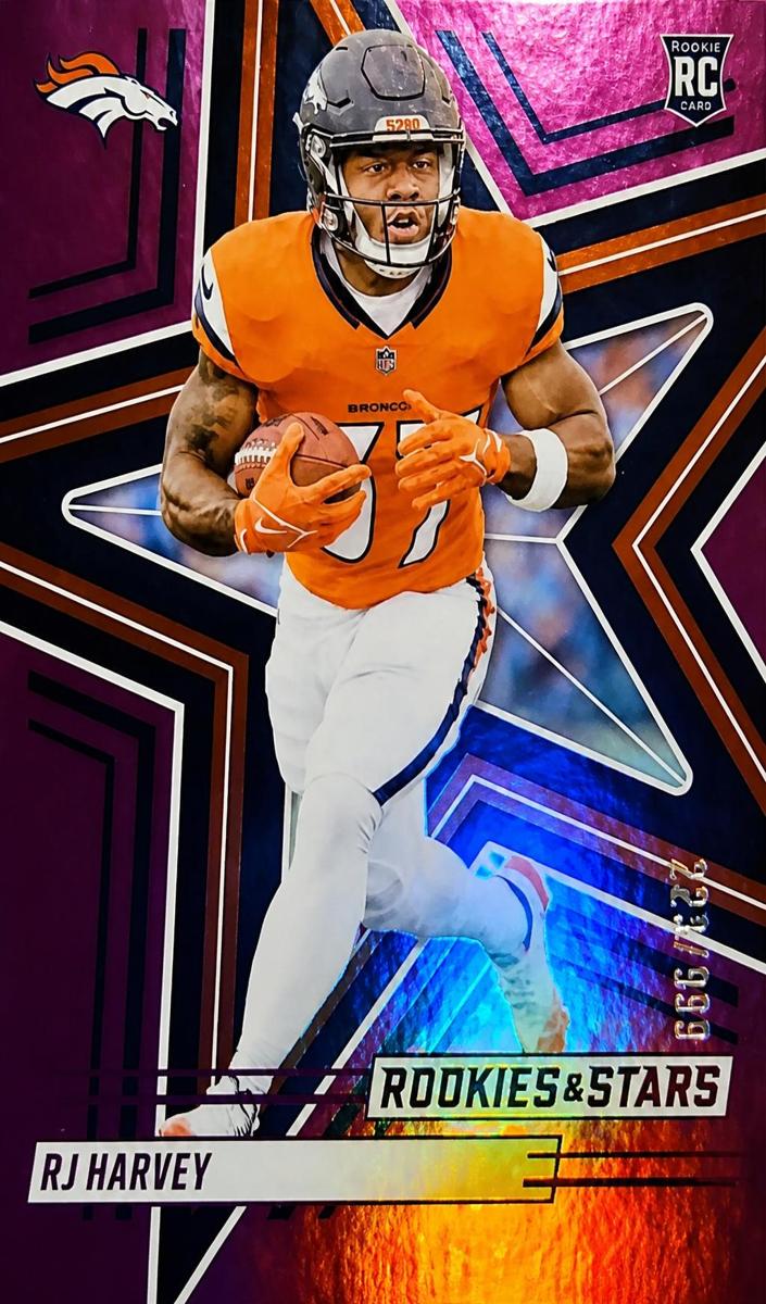 2025 Panini Rookies & Stars Football Purple RJ Harvey #173