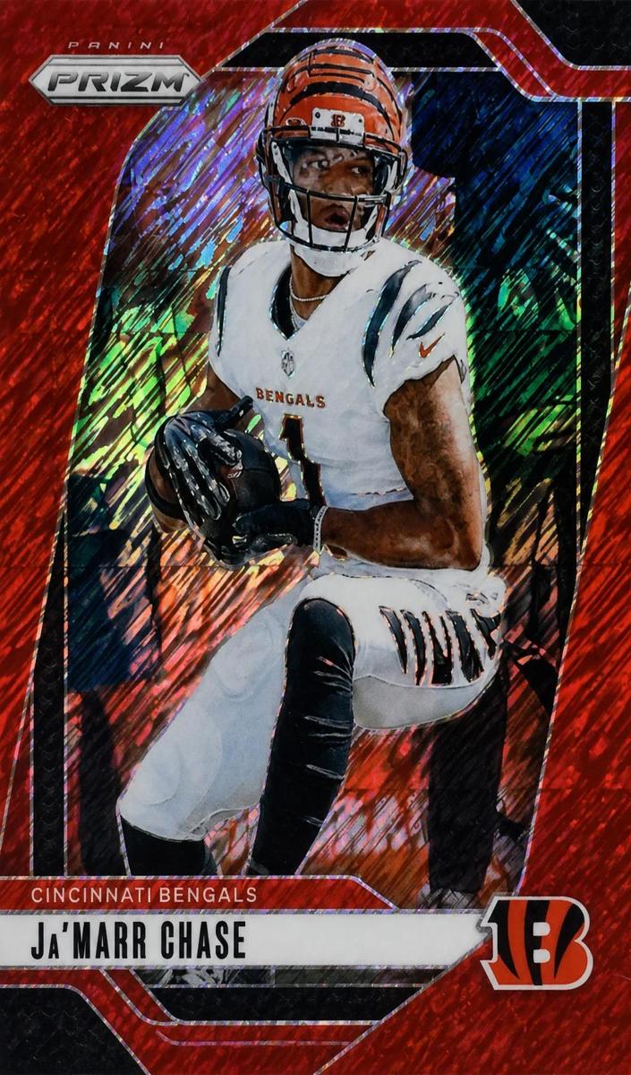 2024 Panini Prizm Football Red Shimmer Ja'Marr Chase #57 PSA 9