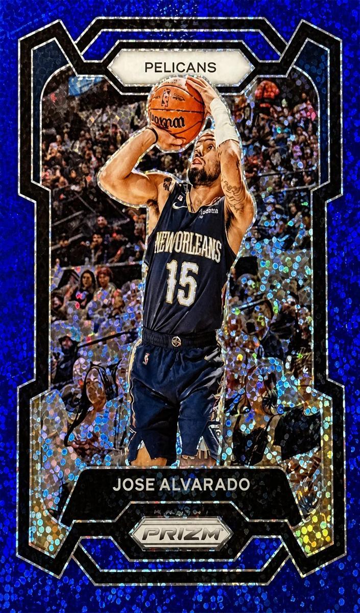 2023 Panini Prizm Basketball Blue Sparkle Jose Alvarado #244