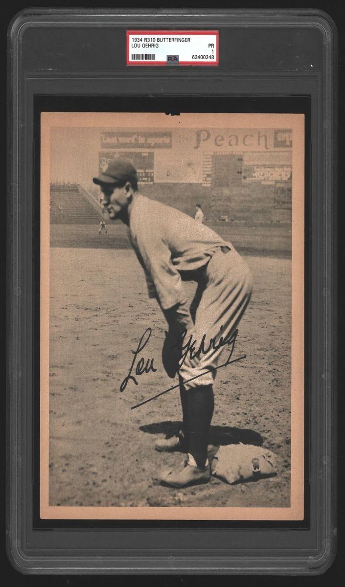 1934 R310 Butterfinger Premiums Baseball No Ad Lou Gehrig #NNO