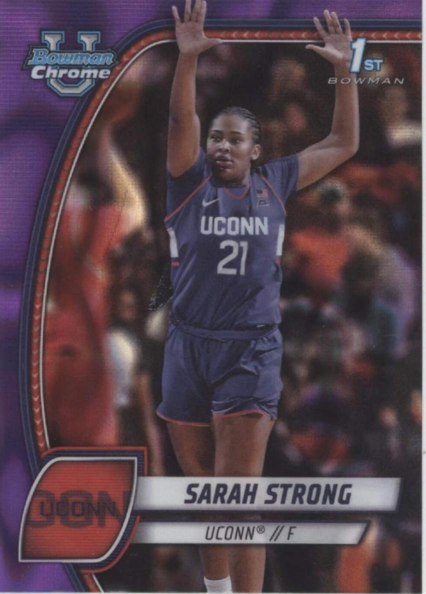 2024 Bowman Chrome University Basketball Purple Lava Refractor Sarah Strong #62 PSA 9