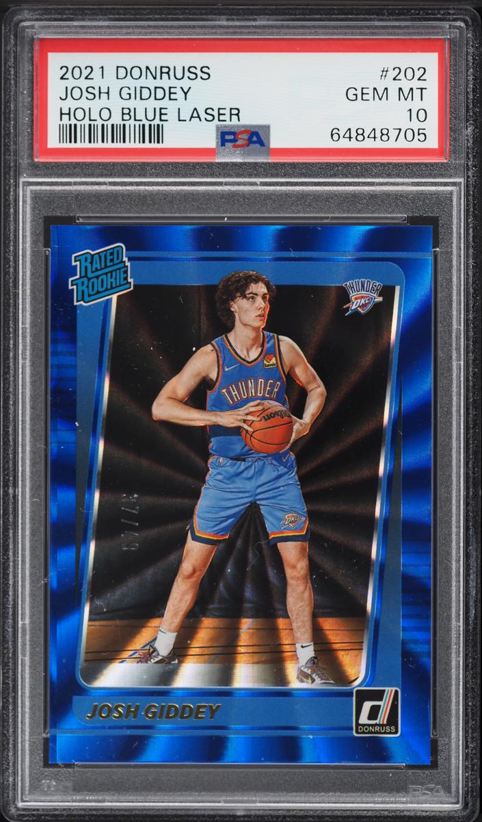 2021 Panini Donruss Basketball Holo Blue Laser Josh Giddey #202 SGC 9.5