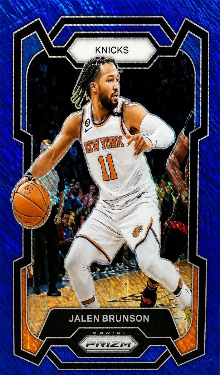 2023 Panini Prizm Basketball Blue Shimmer FOTL Jalen Brunson #9 PSA 9