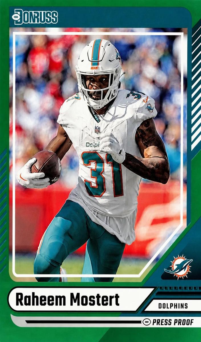 2024 Panini Donruss Football Press Proof Green Raheem Mostert #282