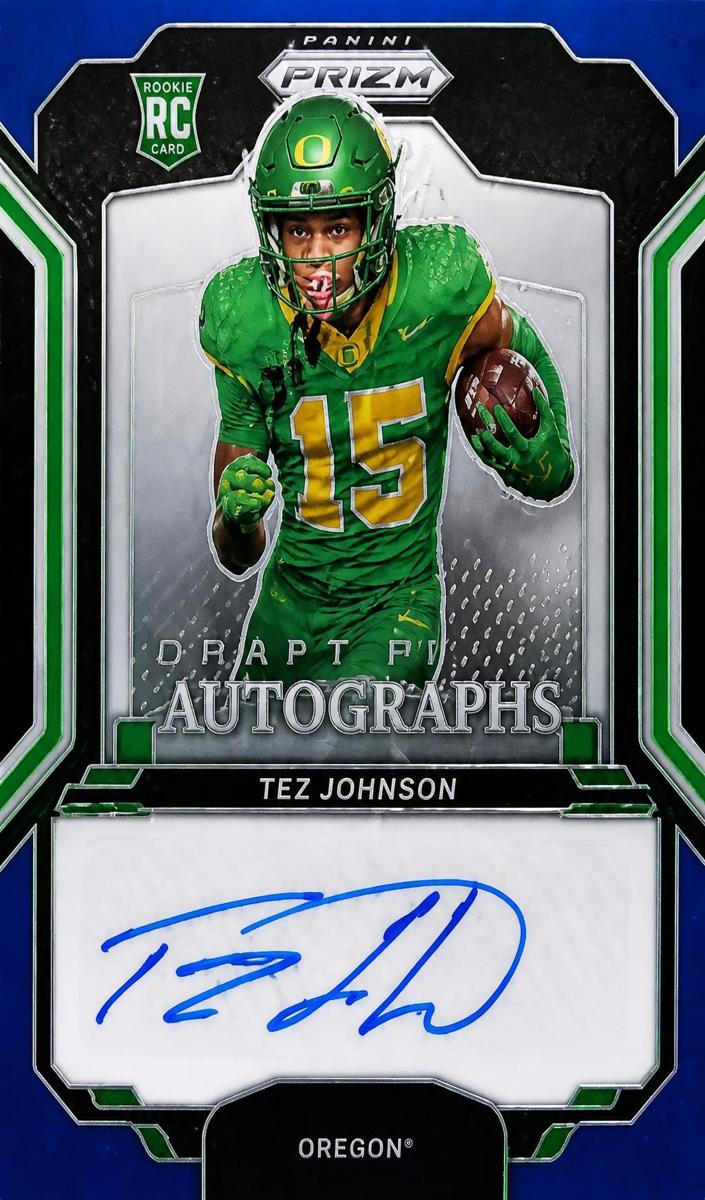 2025 Panini Prizm Draft Picks Football Blue Tez Johnson #DPA-TJN