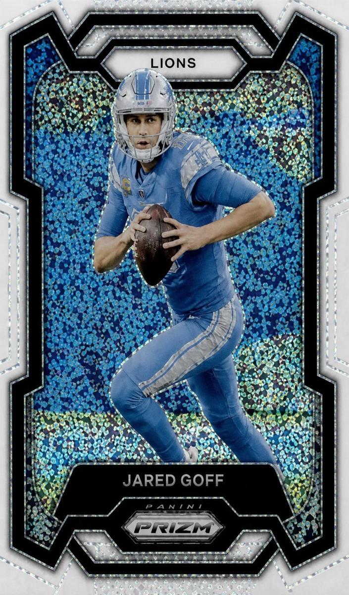 2023 Panini Prizm Football White Sparkle Jared Goff #98 PSA 10