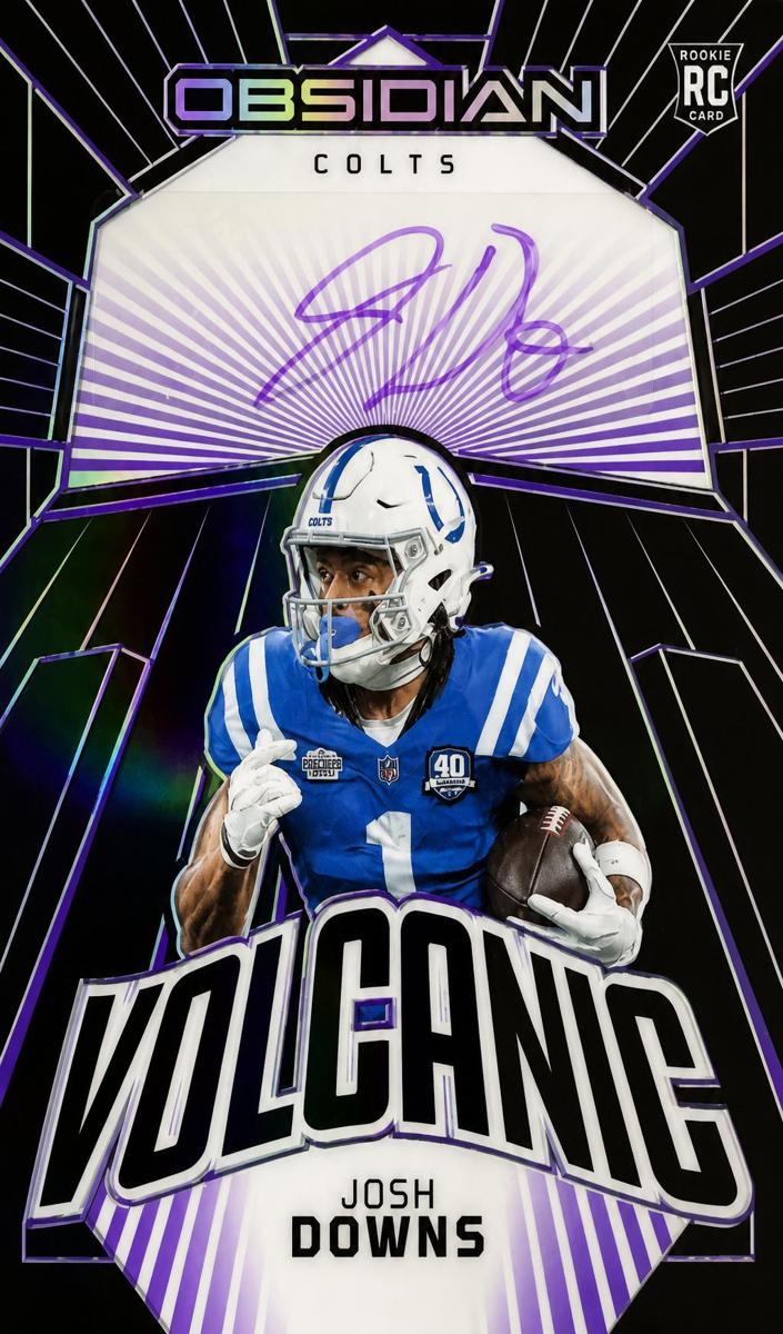 2023 Panini Obsidian Football Electric Etch Purple Josh Downs #VS-JDO