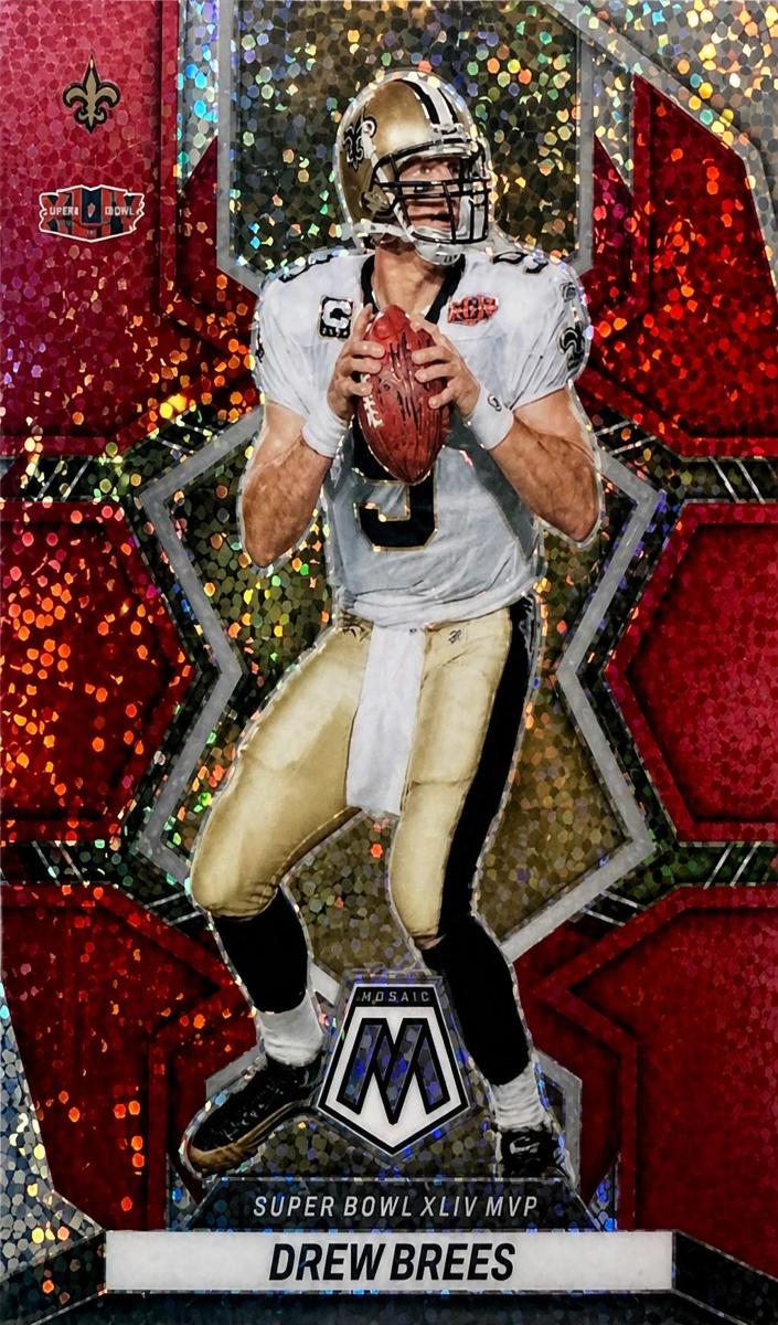 2022 Panini Mosaic Football Red Sparkle Drew Brees #295