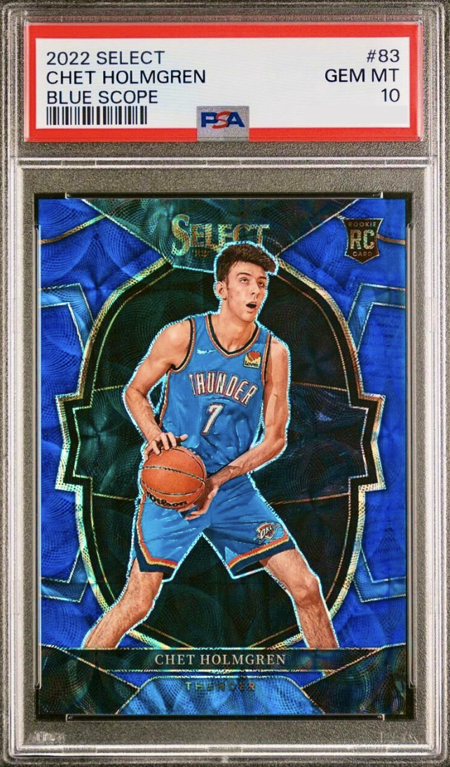 2022 Panini Select Basketball Blue Scope Chet Holmgren #83 PSA 9