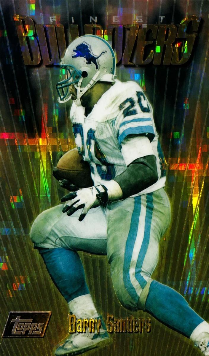 1997 Topps Finest Football Refractor Barry Sanders #165 PSA 9