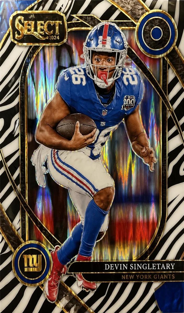 2024 Panini Select Football Zebra Devin Singletary #250 PSA 9