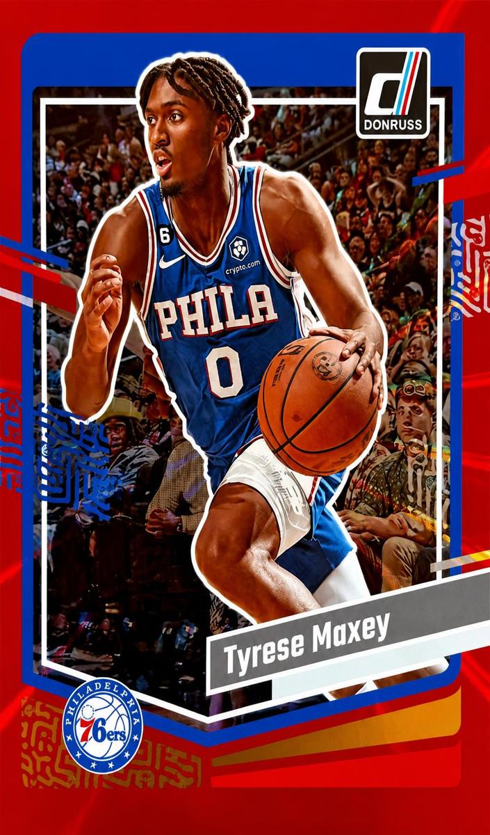 2023 Panini Donruss Basketball Holo Red Laser Tyrese Maxey #152