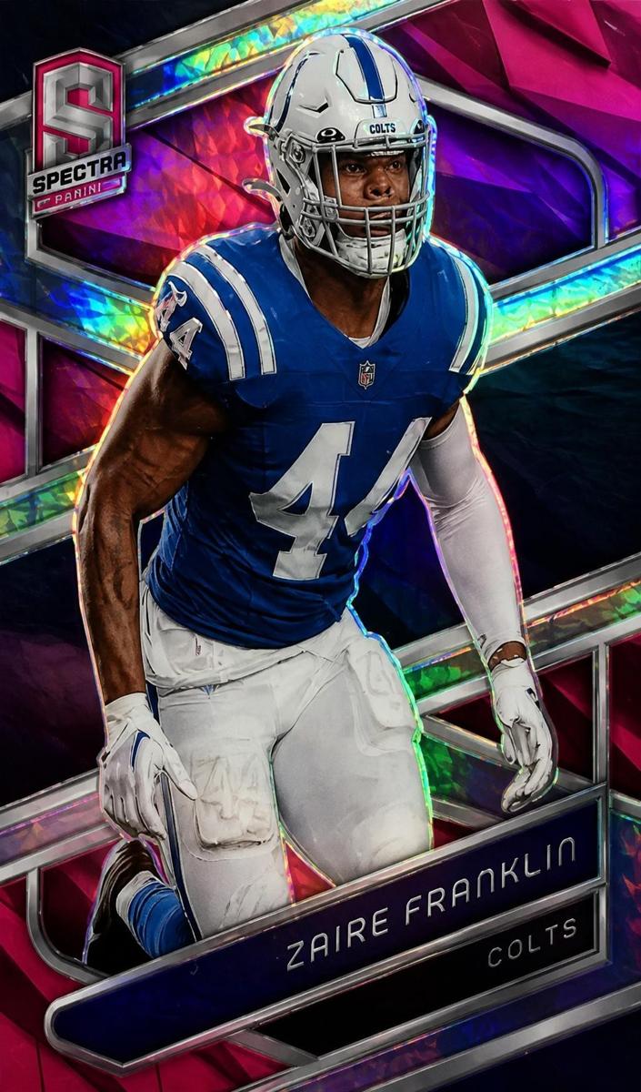 2024 Panini Spectra Football Neon Pink Die Cut Zaire Franklin #49