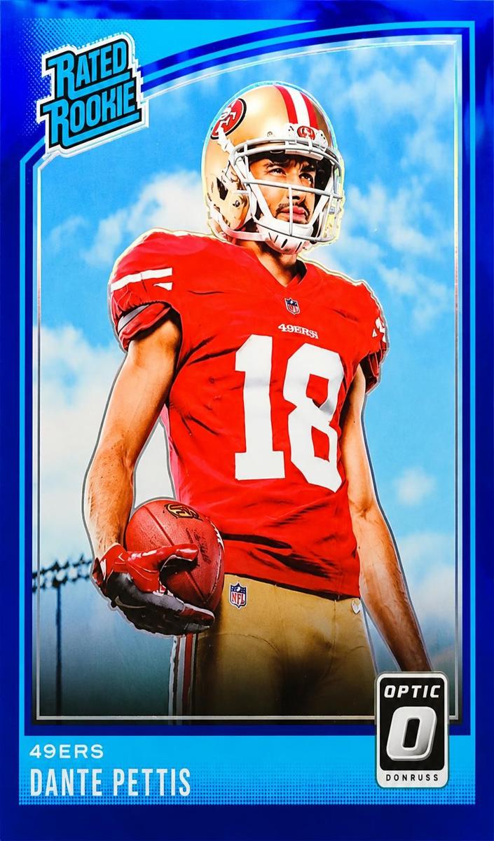 2018 Donruss Optic Football Blue Dante Pettis #171