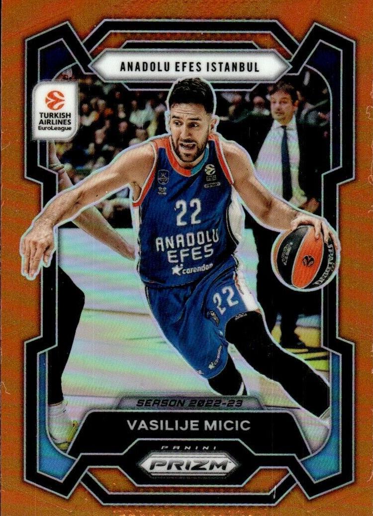 2023 Panini Prizm Turkish Airlines EuroLeague Basketball Orange Vasilije Micic #28
