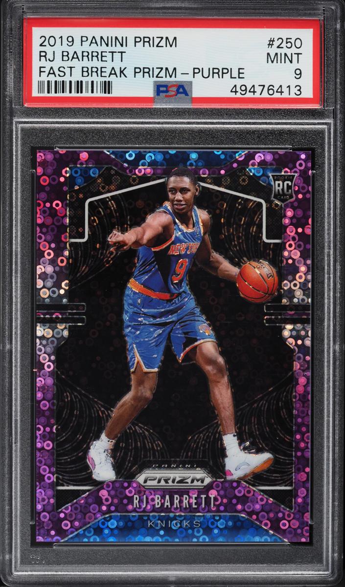 2019 Panini Prizm Basketball Fast Break Purple RJ Barrett #250 PSA 8.5