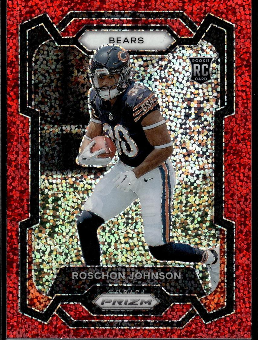 2023 Panini Prizm Football Red Sparkle Roschon Johnson #314 PSA 9