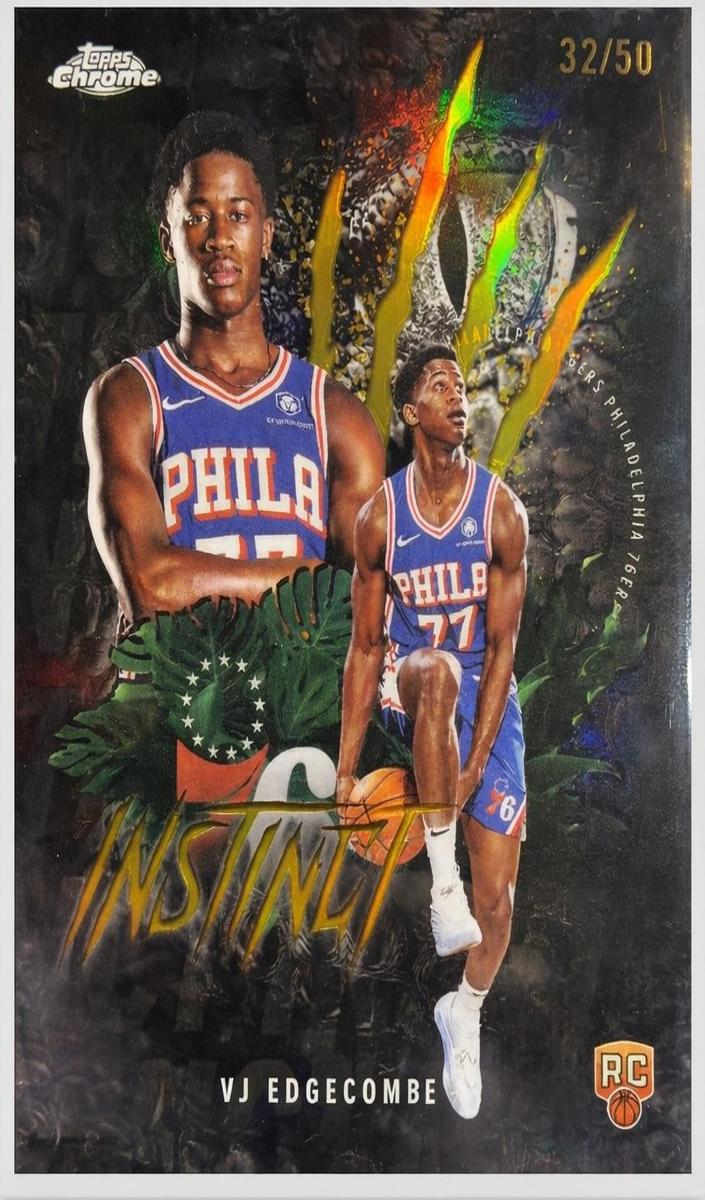 2025 Topps Chrome Basketball Gold Refractor VJ Edgecombe #INS-13 PSA 9