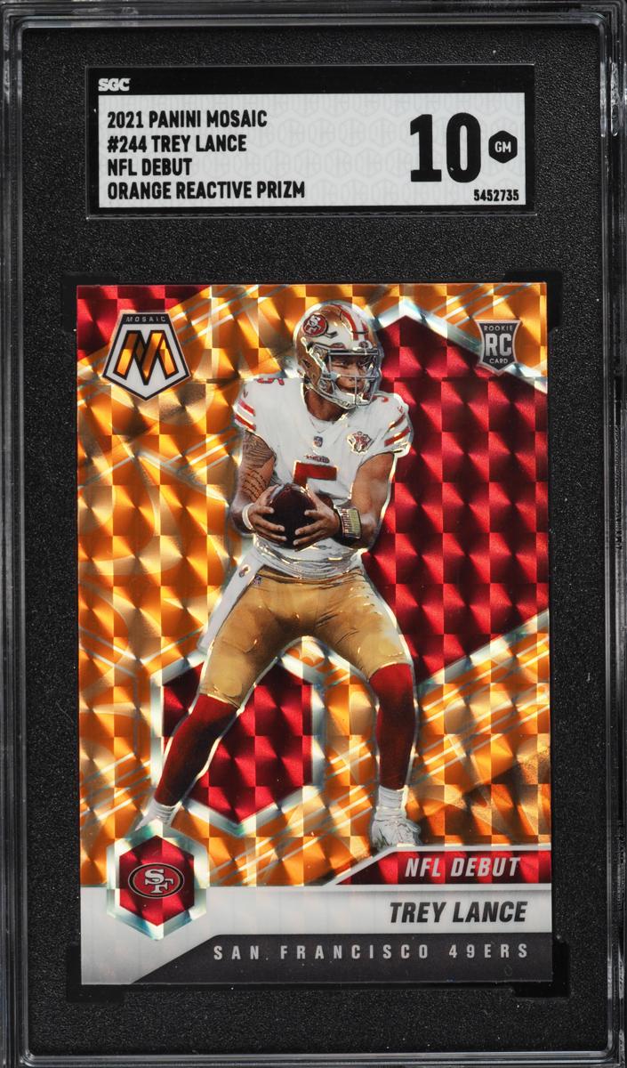 2021 Panini Mosaic Football Reactive Orange Trey Lance #244