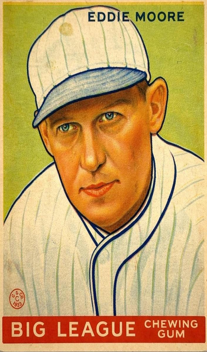 1933 R319 Goudey Baseball Eddie Moore #180 PSA 6