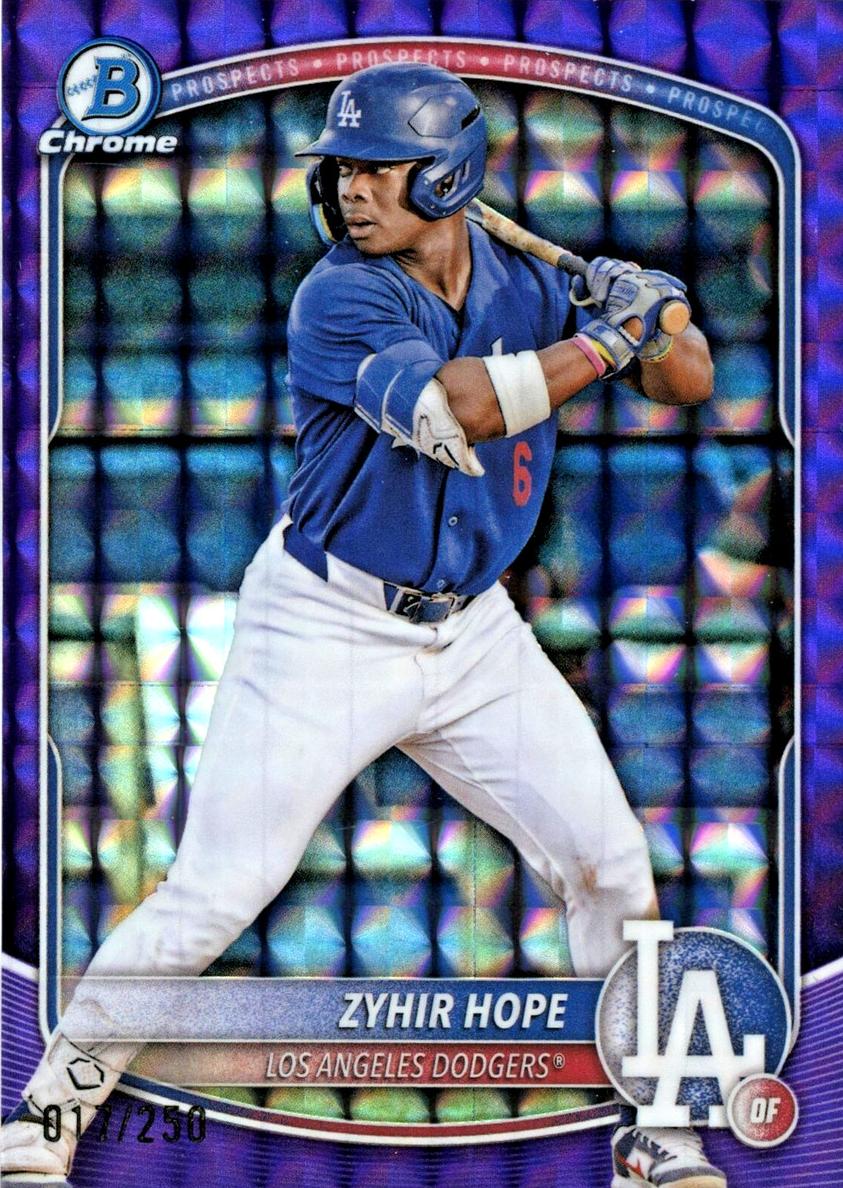 2025 Bowman Chrome Prospects Baseball Purple Geometric Zyhir Hope #BCP-2