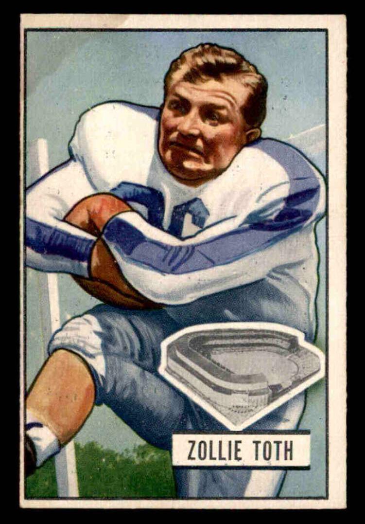 1951 Bowman Football Zollie Toth #45 PSA 8