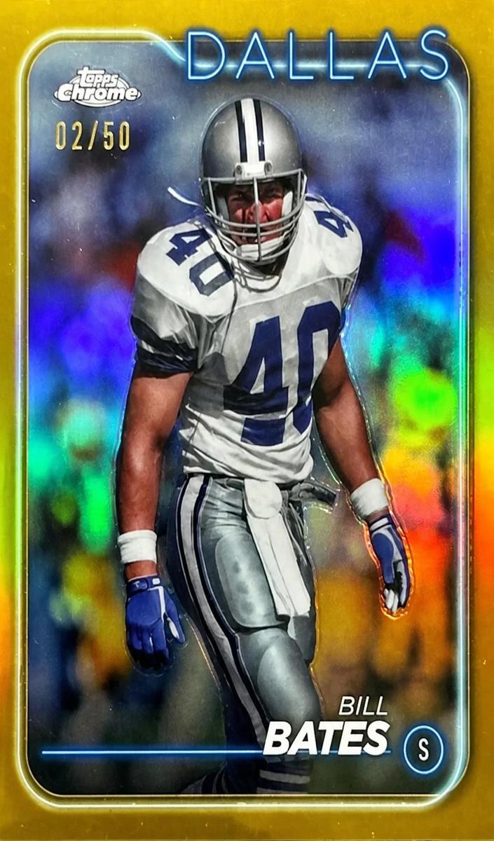 2024 Topps Chrome Football Gold Refractor Bill Bates #47