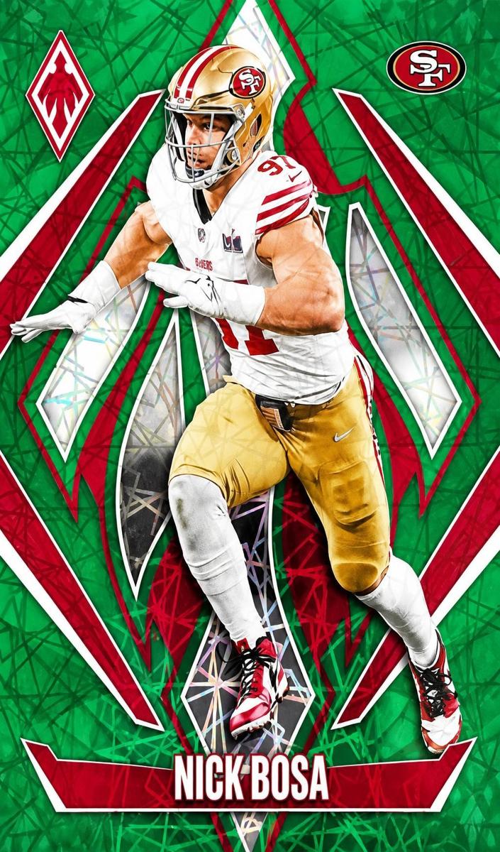 2024 Panini Phoenix Football Green Lazer Nick Bosa #114 PSA 10