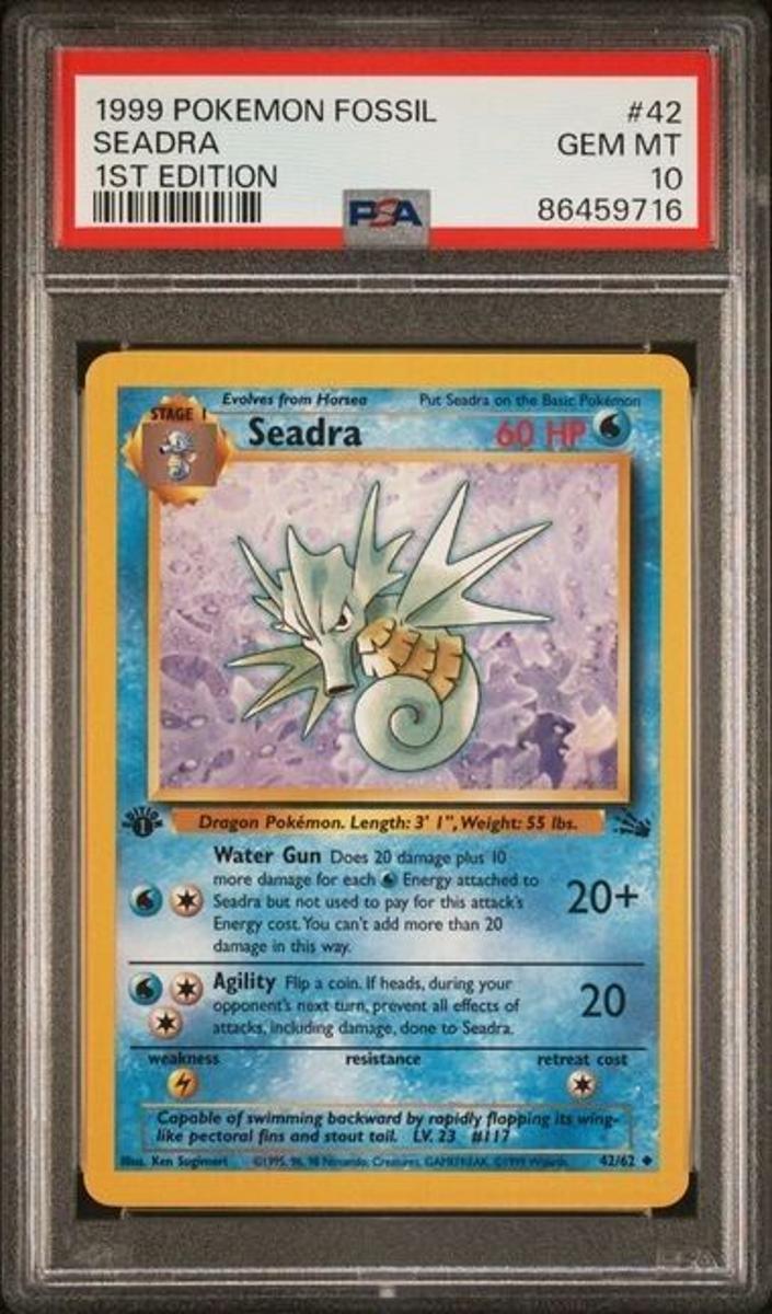 1999 Pokemon Fossil 1st Edition Seadra #42