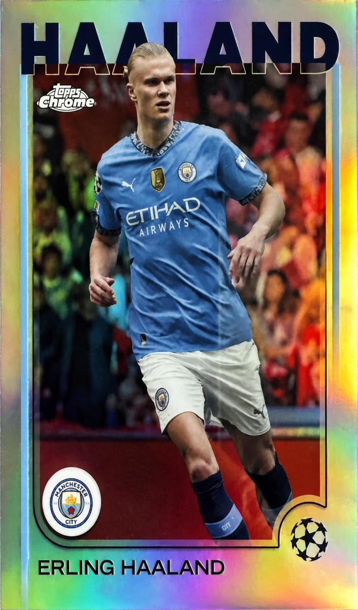2024 Topps Chrome UEFA Club Competitions Soccer Refractor Erling Haaland #9