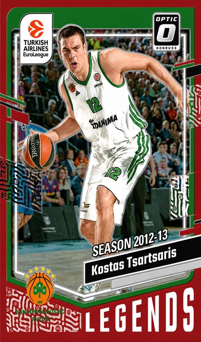 2023 Donruss Turkish Airlines EuroLeague Basketball Red Kostas Tsartsaris #169