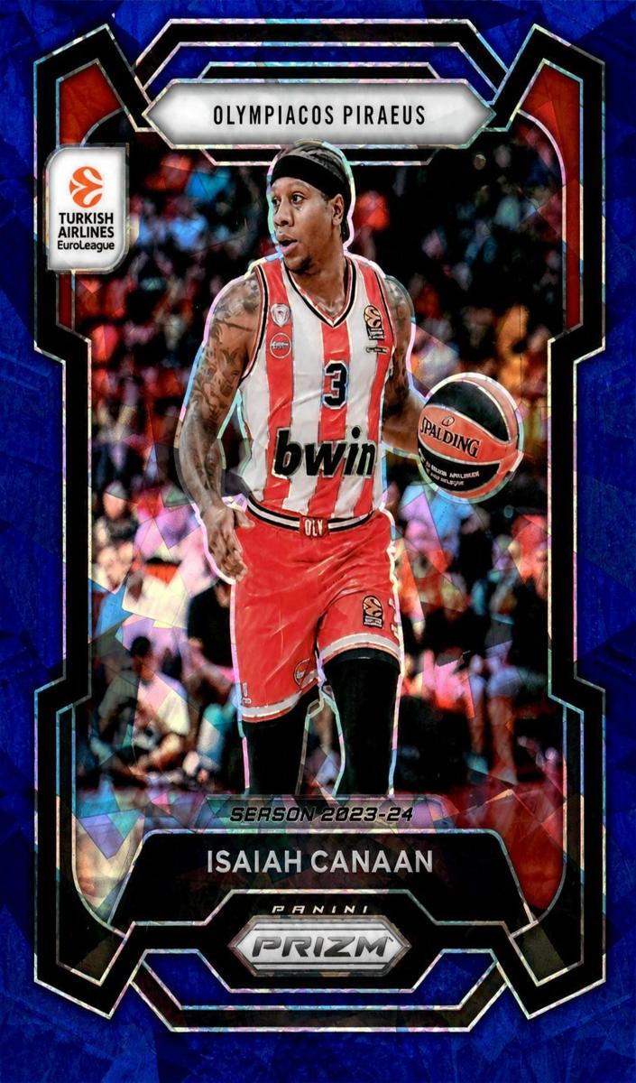 2023 Panini Prizm Turkish Airlines EuroLeague Basketball Blue Ice Isaiah Canaan #40