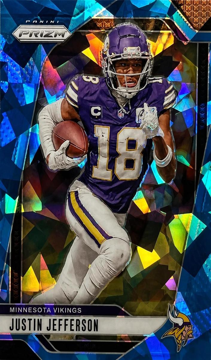 2024 Panini Prizm Football Blue Ice Justin Jefferson #187 PSA 9