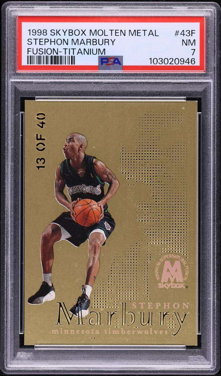 1998 Skybox Molten Metal Basketball Titanium Stephon Marbury #43 PSA 6.5