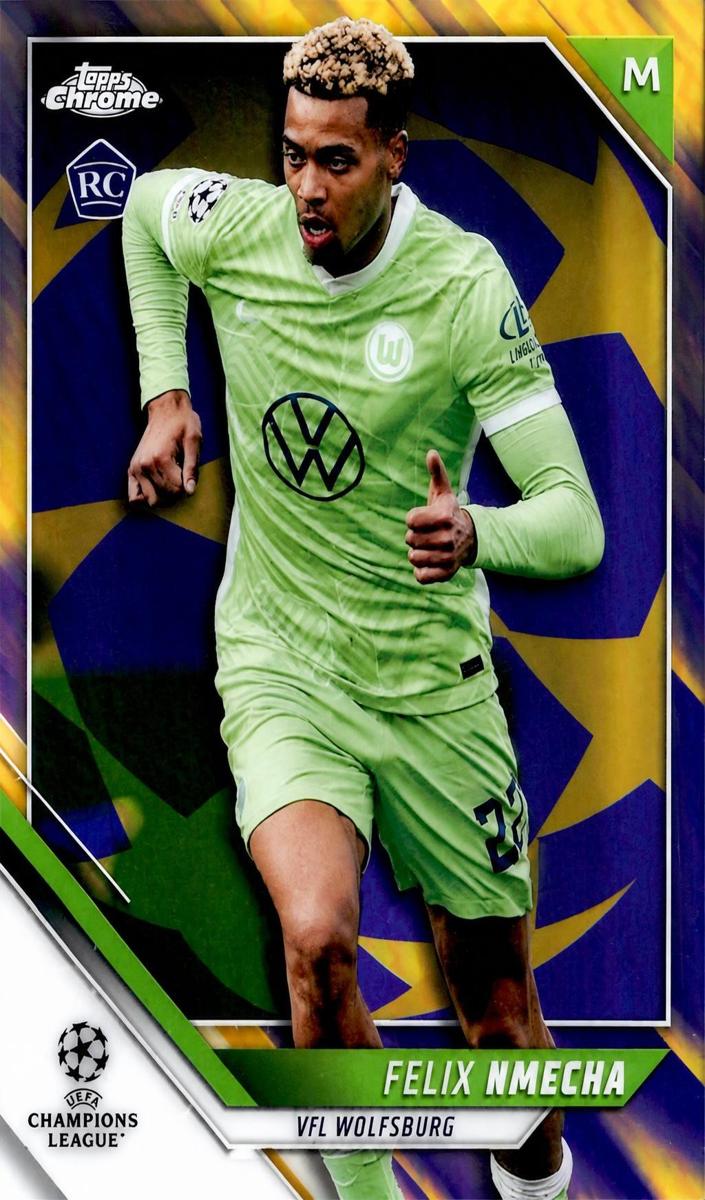 2021 Topps Chrome UEFA Champions League Soccer Purple and Gold Starball Felix Nmecha #170
