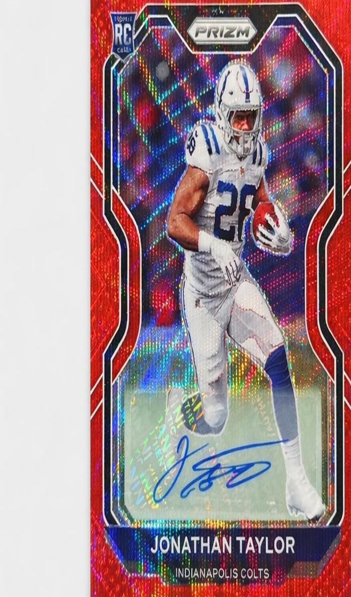 2020 Panini Prizm Football Red Wave Prizm Jonathan Taylor #332 PSA 8