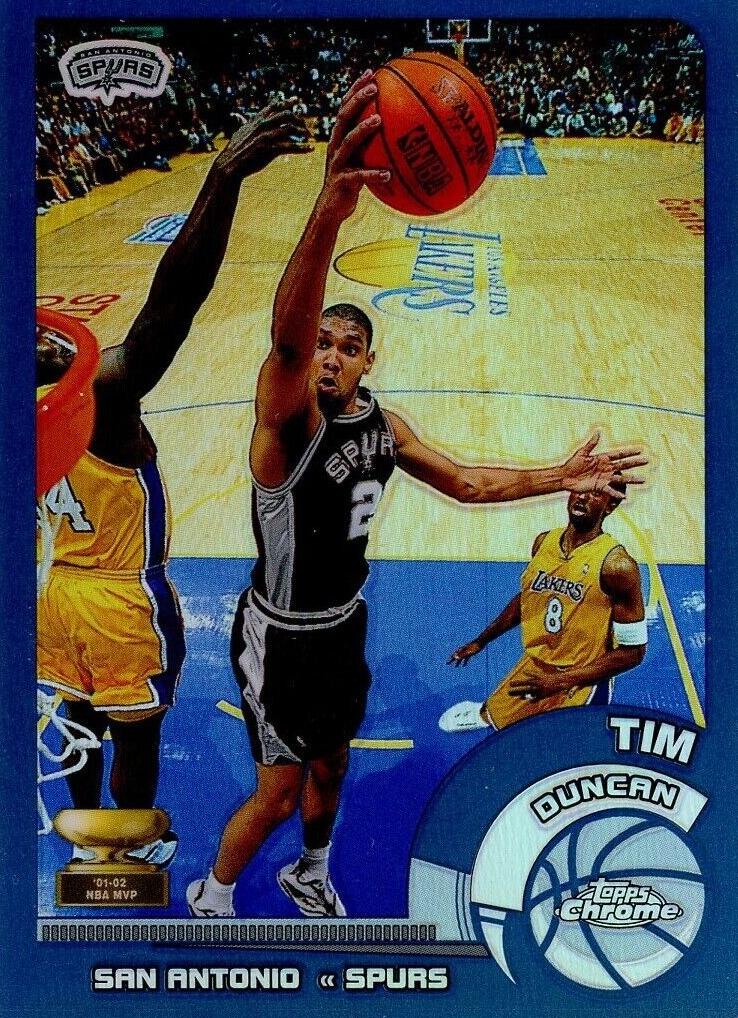 2002 Topps Chrome Basketball Refractor Tim Duncan #78 SGC 9