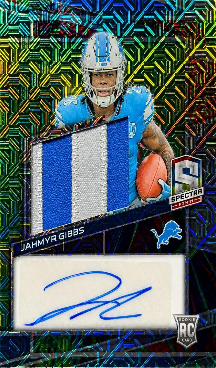 2023 Panini Spectra Football Neon Black Light Jahmyr Gibbs #RAD-JGI