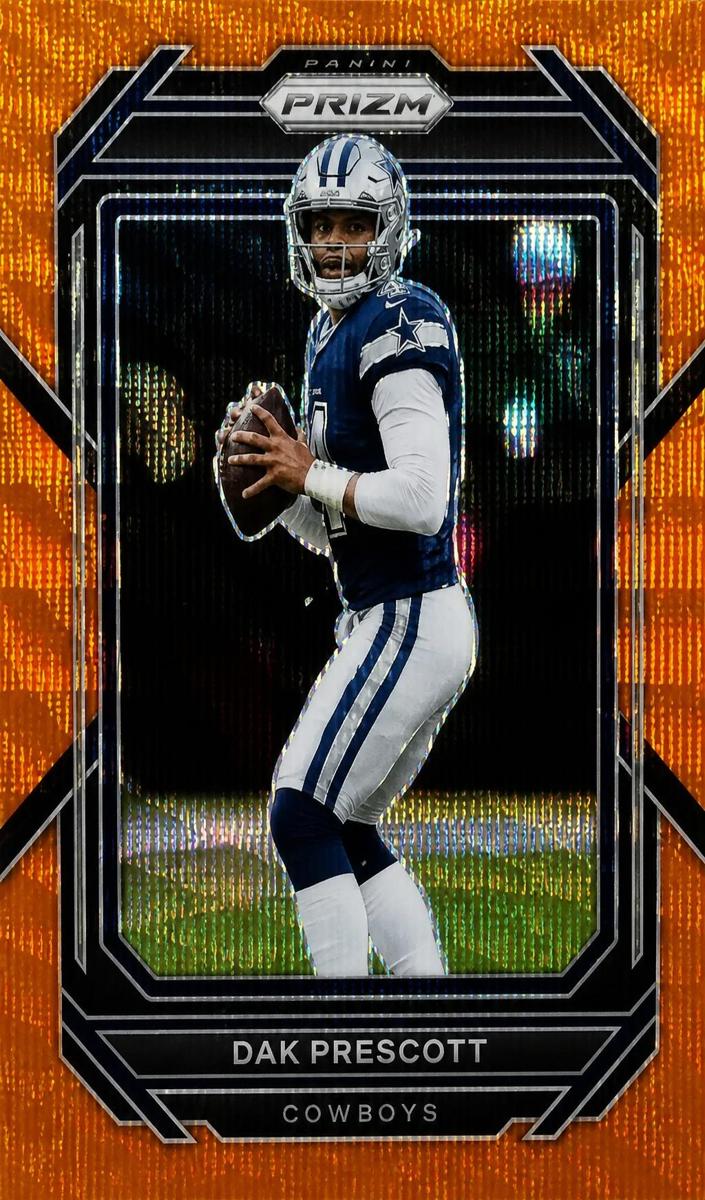 2022 Panini Prizm Football Orange Wave Dak Prescott #76 PSA 9