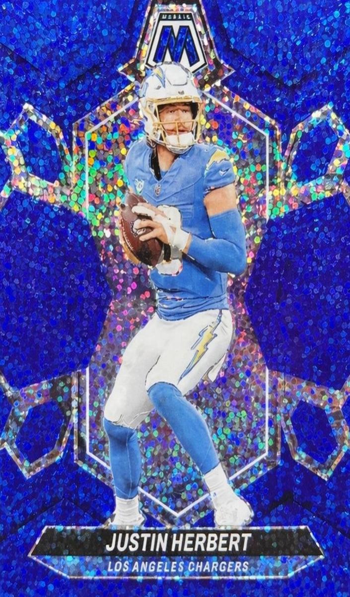 2024 Panini Mosaic Football Blue Sparkle Justin Herbert #120 PSA 9
