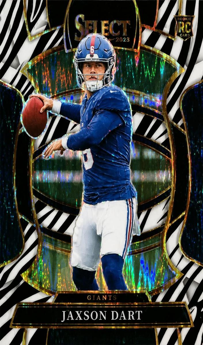 2025 Panini Select Football Zebra Shock Jaxson Dart #93 PSA 10