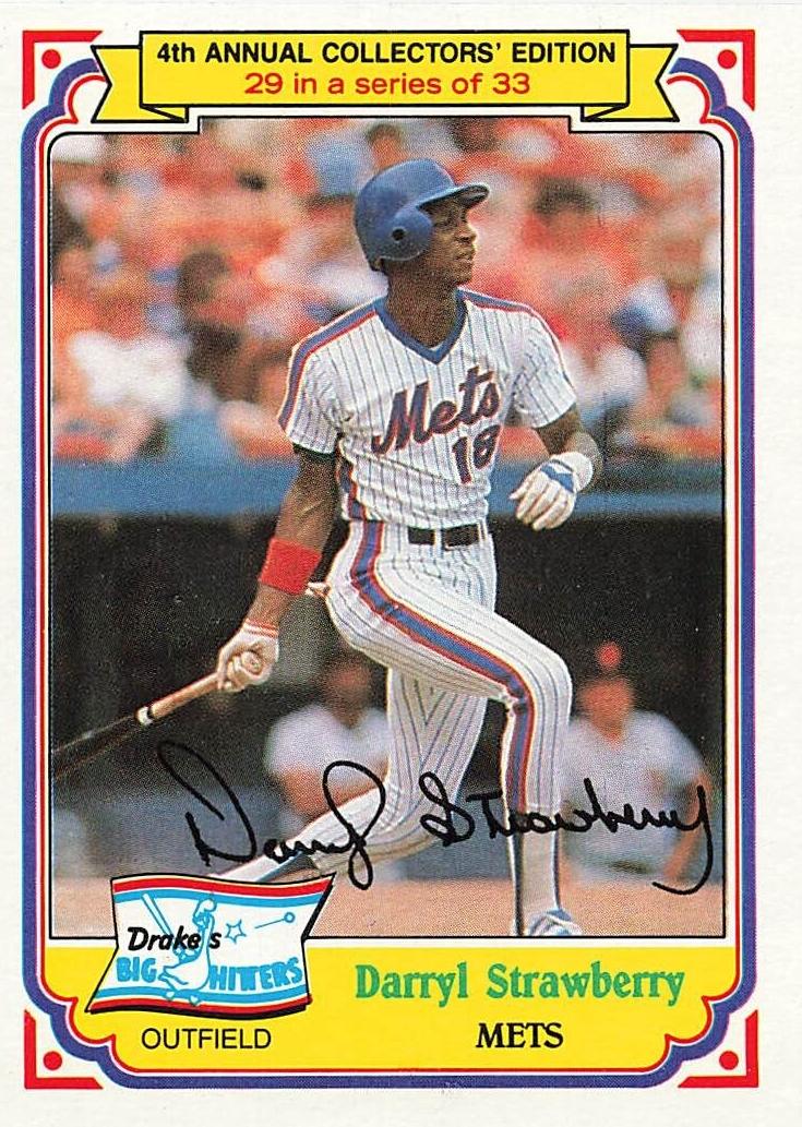 1984 Topps Drake's Big Hitters Baseball Darryl Strawberry #29 PSA 9