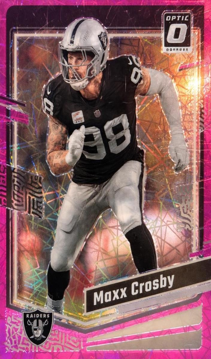 2023 Donruss Optic Football Pink Velocity Maxx Crosby #100 PSA 10