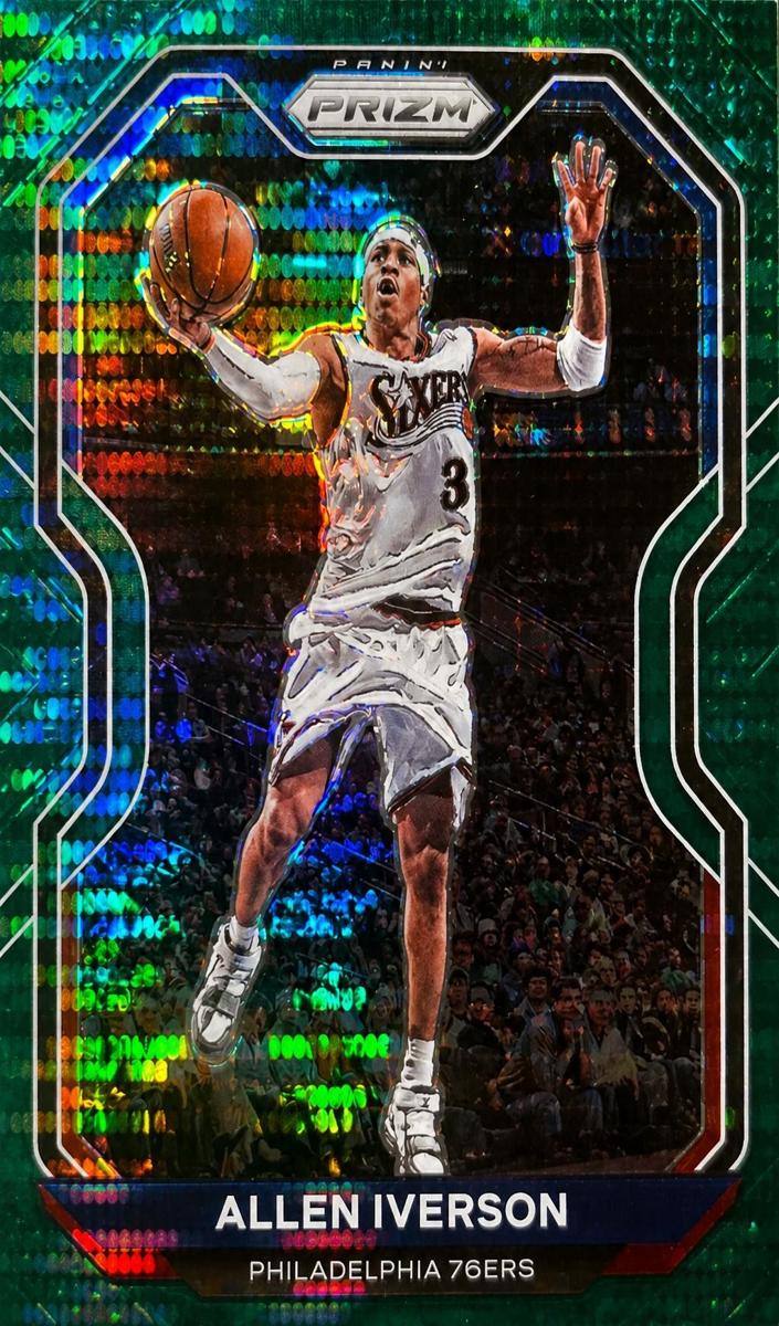 2020 Panini Prizm Basketball Green Pulsar Allen Iverson #19