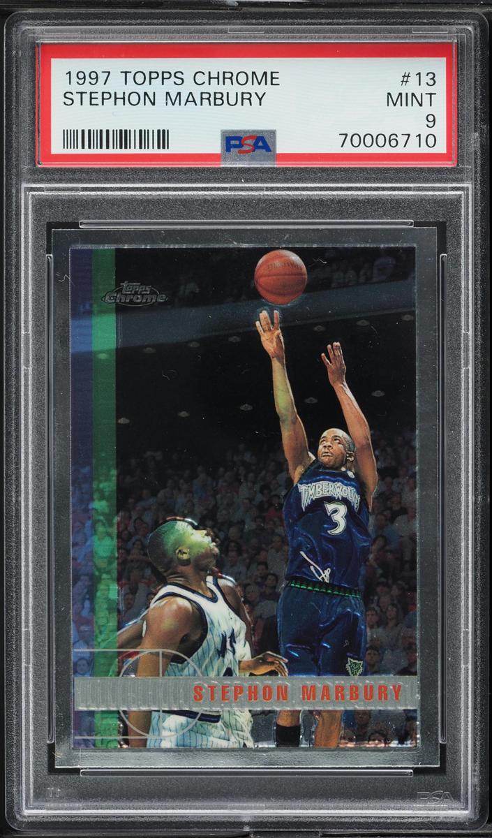 1997 Topps Chrome Basketball Stephon Marbury #13 PSA 9